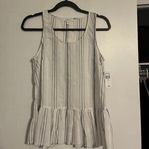 beachlunchlounge Women's Size S Ruffled Striped Tank - NWT, cute!
